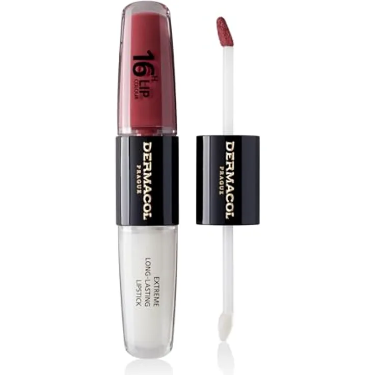 Dermacol 16H Lip Colour, langlebiger, glänzender Lippenstift, Farbton 35 Sugar Plum, 2x4 ml