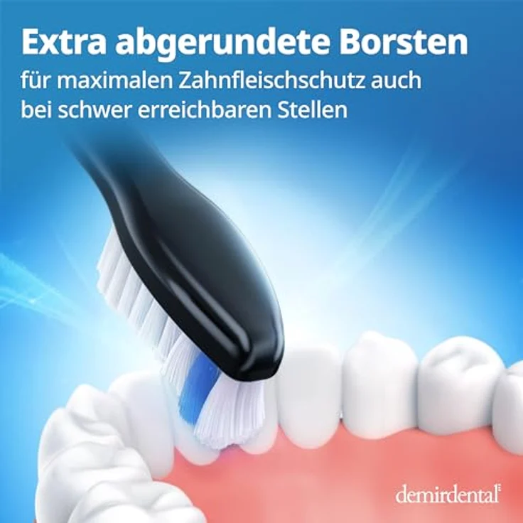 demirdental 8er Sensitive Aufsätze passend für Philips Sonicare, Weiche Bürstenköpfe für sensible Zähne, Schwarz, entspricht HX6058b – Bild 4