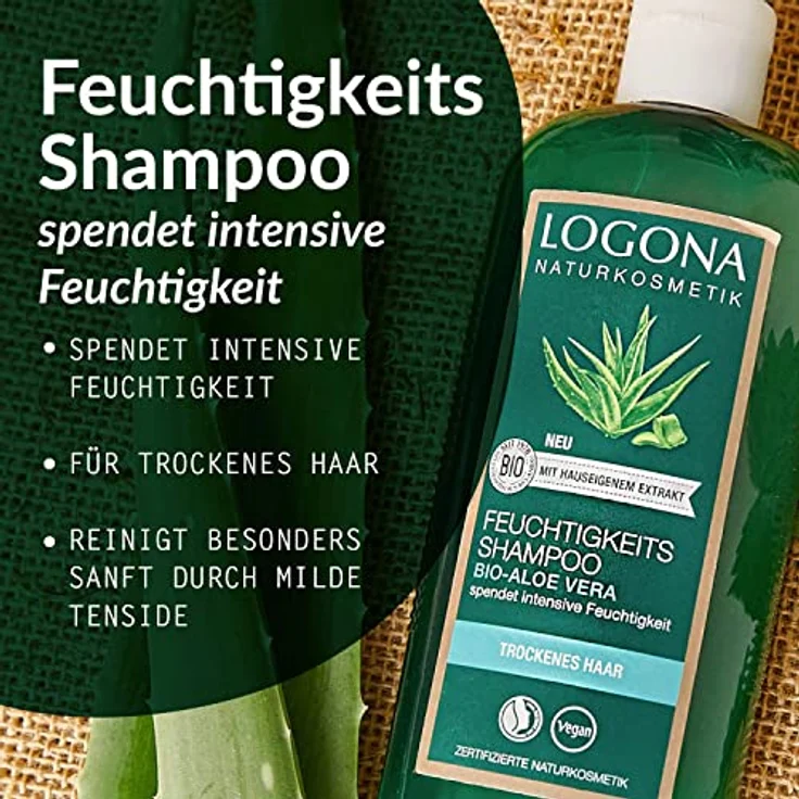 Logona Feuchtigkeits-Shampoo Bio-Aloe-Vera 250 ml – Bild 2