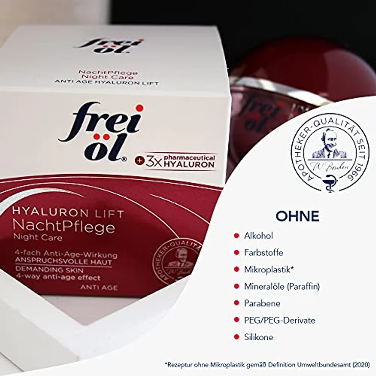 Frei Öl Anti-Age Hyaluron Lift Nachtpflege 50 ml Nachtpflege für Damen und Herren – Bild 6