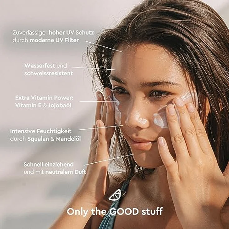SUNS THIRTY WATERPROOF | Premium Sonnencreme LSF 30 | wasserfest | vegan | ohne Mikroplastik | Sport-Sonnencreme | Gesicht und Körper | nicht fettend | 180ml (Sea Salt) – Bild 4