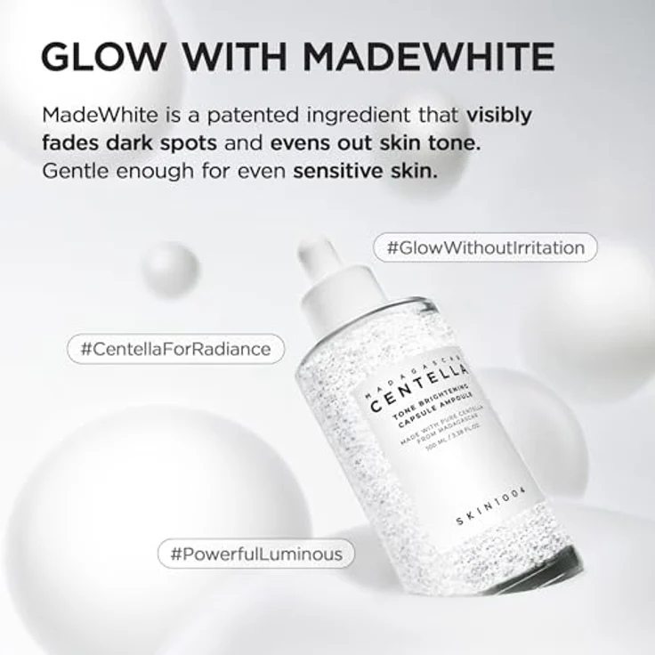 SKIN1004 Madagascar Centella Tone Brightening Capsule Ampoule, hydratisierendes Gesichtsserum für klare und glatte Haut, 50 ml – Bild 3