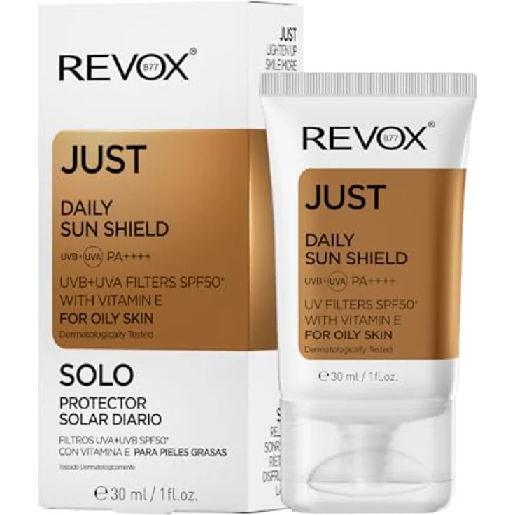 Revox B77 JUST, täglicher Sonnenschutz für fettige Haut, 30 ml, UVA/UVB Schutz, nicht parfümiert, vegan, alkoholfrei – Bild 1
