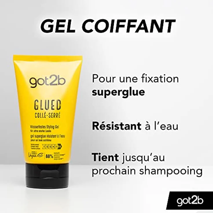 Schwarzkopf Got2B Glued Gel Waterproof Haar Gel für Herren mit sehr gutem Halt bei Fixierwirkung, 150 ml – Bild 3