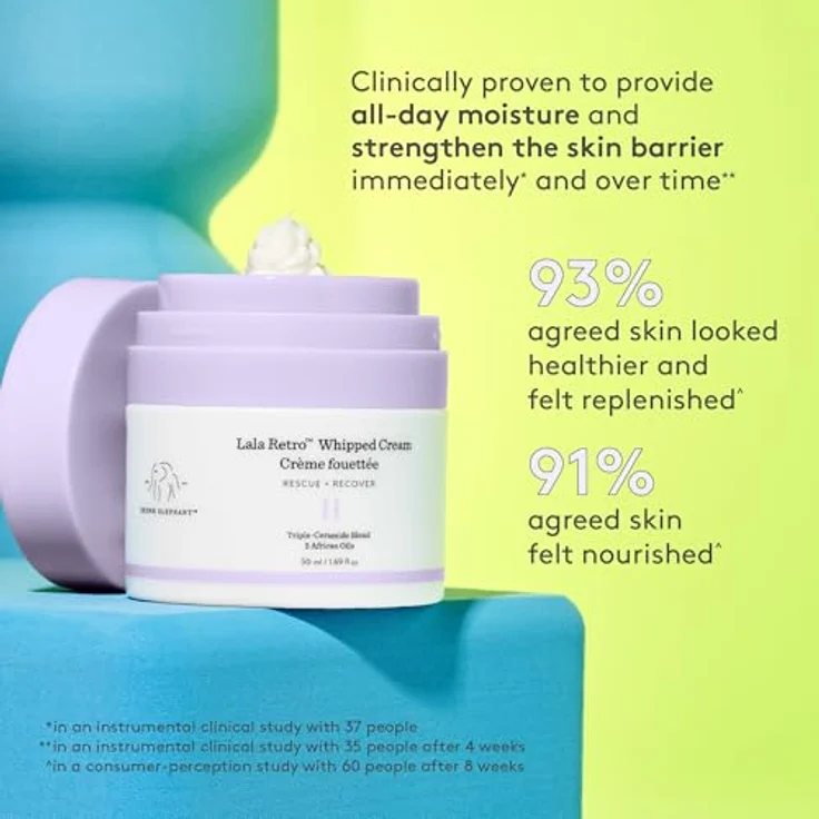 Drunk Elephant Lala Retro Whipped Cream, Gesichtscreme ohne Parabene und Sulfate, radiantes Finish – Bild 3