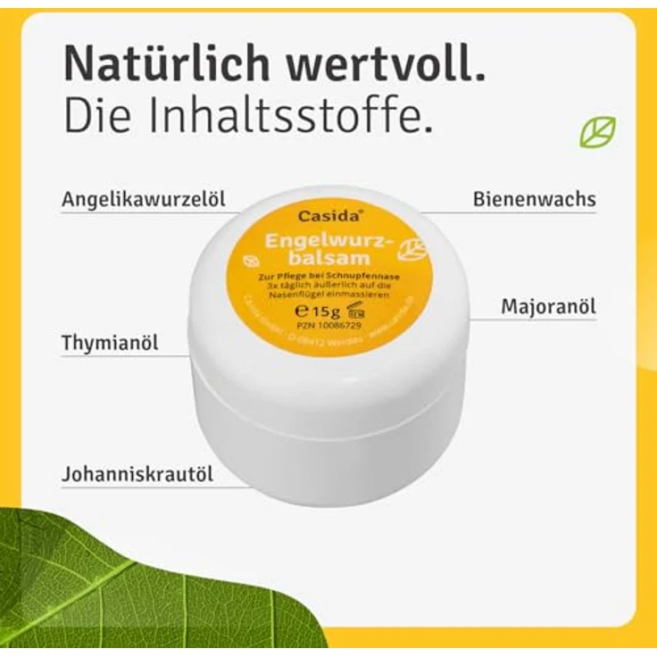 Casida Engelwurzbalsam Baby & Kinder, 15 g, pflanzliche Öle aus biologischem Anbau, dermatologisch getestet, ohne Konservierungsstoffe – Bild 2