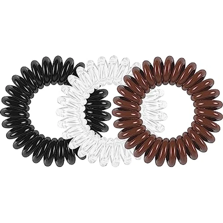 Invisibobble Haargummis Spirale transparent schwarz braun Original x8 - Transparente Haargummis - Haargummis Damen - Haargummi ohne Marke – Bild 2