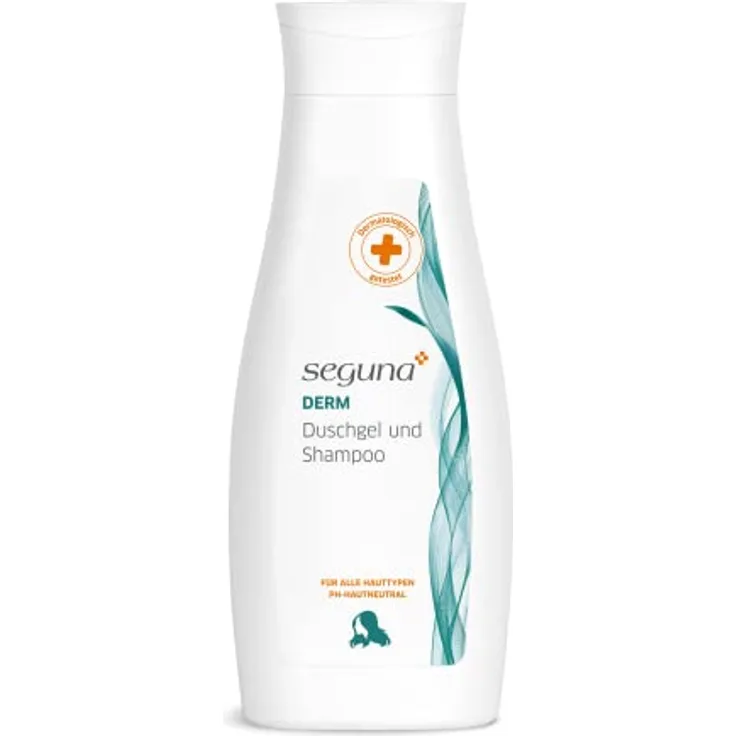 Seguna Derm Duschgel und Shampoo, 500ml, dermatologisch getestet, PH hautneutral - Sanfte Reinigung mit dezentem Duft