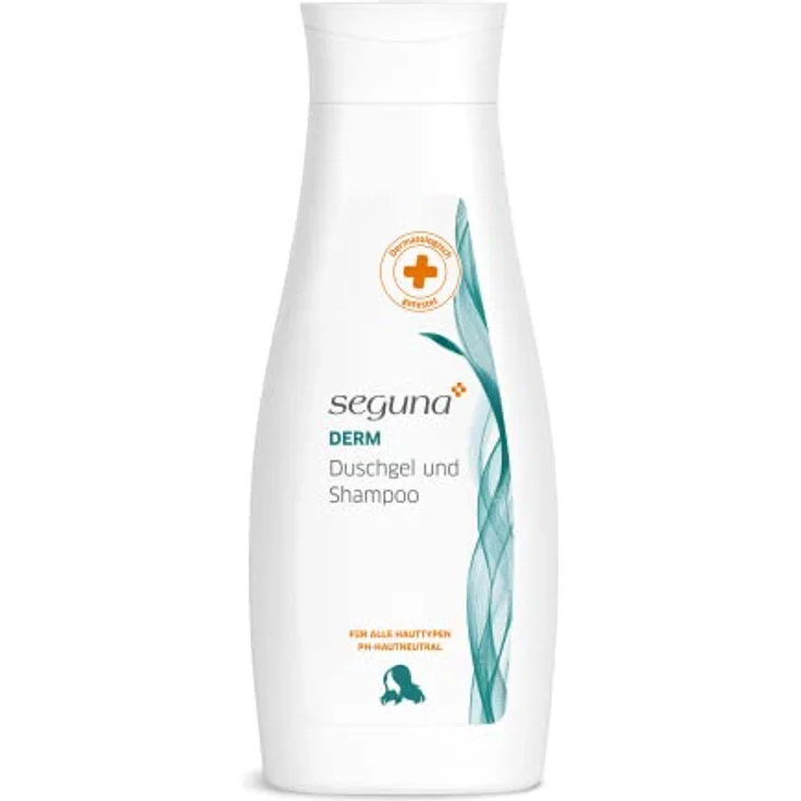 Seguna Derm Duschgel und Shampoo, 500ml, dermatologisch getestet, PH hautneutral - Sanfte Reinigung mit dezentem Duft