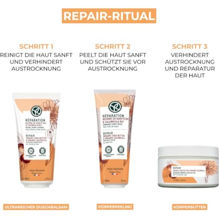 Yves Rocher Pflegender Körperduschbalsam mit Bio-Sheabutter und Bio-Calendula 200 ml | Sulfatfreier Duschbalsam - Eine genährte, komfortable und angenehm duftende Haut – Bild 4