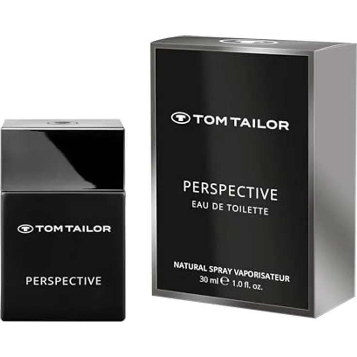 Tom Tailor® Perspective Eau de Toilette Natural Spray, veganer Herrenduft im mattschwarzen Flakon mit Gunmetal-Grey-Kappe