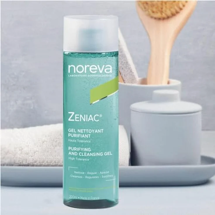 Noreva Zeniac Reinigungsgel 200 ml, für ölige Haut, unreine Haut, Mischhaut, verbessert das Hautbild – Bild 4