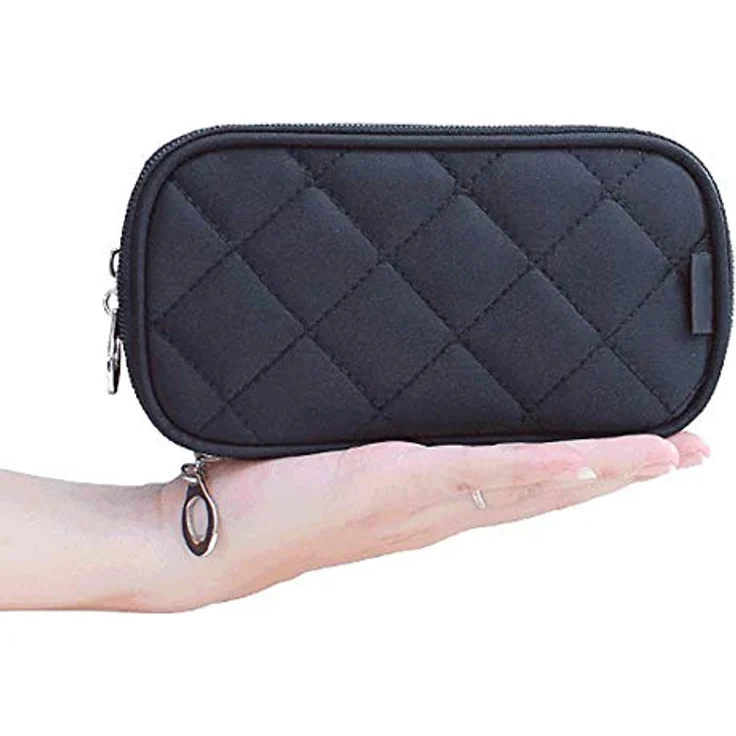 MLMSY Make-up-Tasche für Frauen mit Spiegel Beauty Pinsel Reise-Kit Organizer Kosmetiktasche Professional Multifunktions 2 Layer (schwarz) (A:Trompete), 1 Stück (1er Pack) – Bild 3