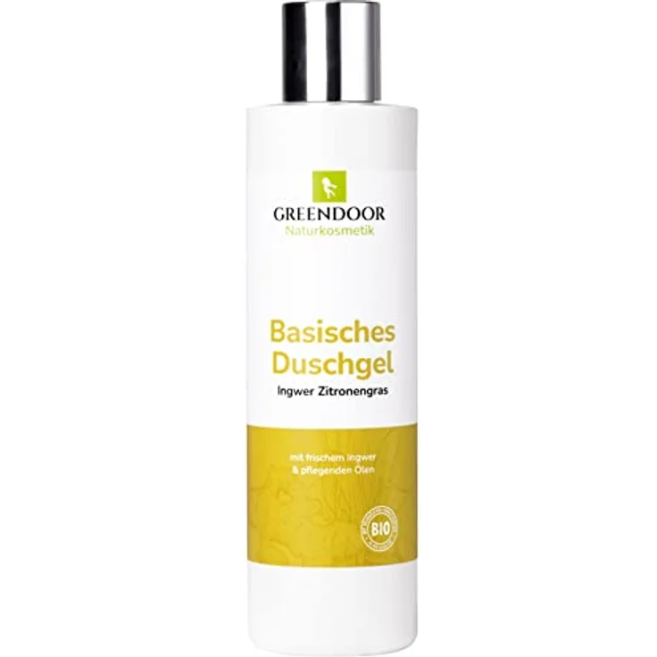 GREENDOOR Basisches Duschgel Ingwer Zitronengras 250ml, biologisch abbaubar, parabenfrei, aus Bio Olivenöl, all natural – Bild 1