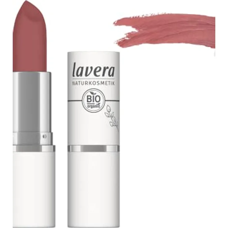 lavera Velvet Matt Lipstick - Berry Nude 01 - Lippenstift mit Bio-Blütenbutter & Bio-Sonnenblumenöl - cremig matte Textur glutenfrei - ohne Silikone, Mineralöl & Mikroplastik - vegan - Bio (1 x 4.5 g)