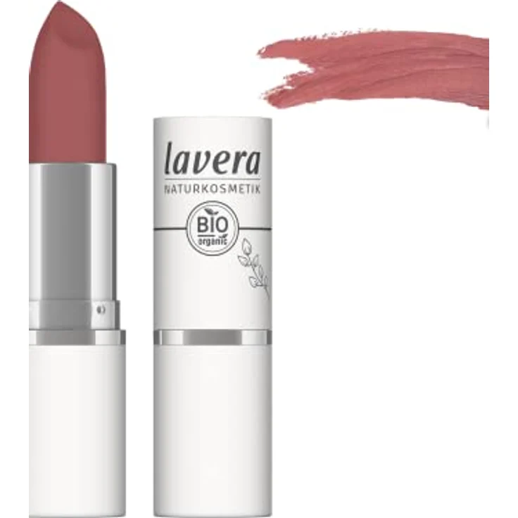 lavera Velvet Matt Lipstick - Berry Nude 01 - Lippenstift mit Bio-Blütenbutter & Bio-Sonnenblumenöl - cremig matte Textur glutenfrei - ohne Silikone, Mineralöl & Mikroplastik - vegan - Bio (1 x 4.5 g)