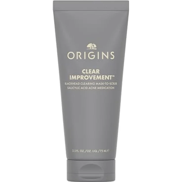 Origins Clear Improvement Blackhead Clearing Mask-To-Scrub, Gesichtspeeling für fettige Haut mit Salicylsäure und Bambuskohle, 75 ml – Bild 1