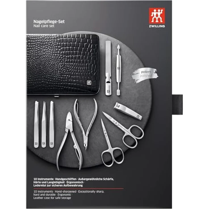 Zwilling Classic Inox Maniküre Pediküre Set 10tlg, Leder, schwarz Maniküre-Set 1 Stück – Bild 6
