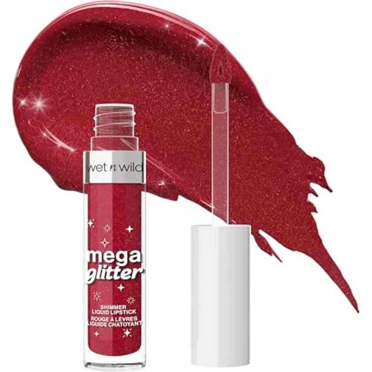wet n wild Megaglitter Shimmer Liquid Lipstick, 2,8 ml, vegan und tierversuchsfrei, schimmerndes Finish