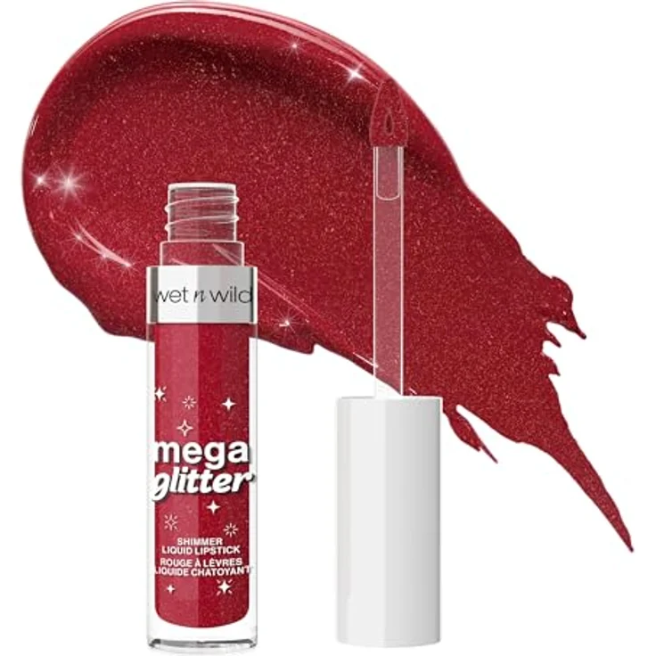 wet n wild Megaglitter Shimmer Liquid Lipstick, 2,8 ml, vegan und tierversuchsfrei, schimmerndes Finish – Bild 1