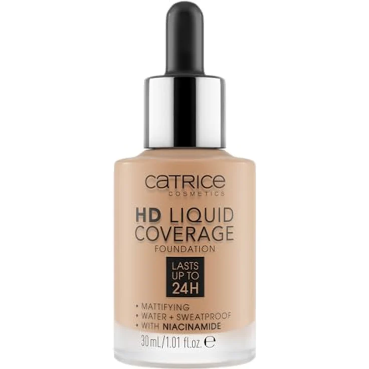 Catrice HD Liquid Coverage Foundation, Nr. 050, Nude, langanhaltend, mattierend, vegan, ölfrei, wasserfest, 30ml – Bild 2