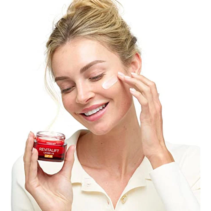 L'Oréal Paris Revitalift Laser X3 Anti-Aging-Tagescreme LSF 25 für Frauen: mildert Falten & strafft die Haut, mit Pro-Retinol, Hyaluronsäure und Vitamin C, 50ml – Bild 4
