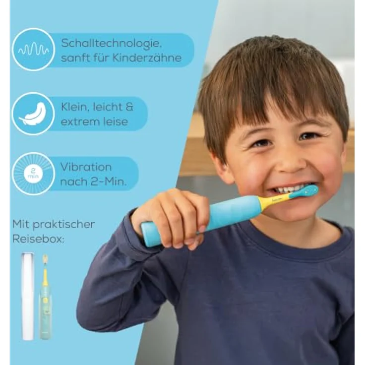 beurer Aqua Blue SC11 Schallzahnbürste für Kinder im SpongeBob-Design, mit 2 Bürstenköpfen und integrierten Vibrations-Timern – Bild 3