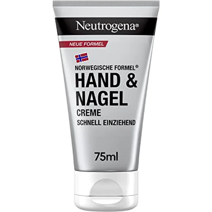 Neutrogena Hand & Nagel Creme (75ml), schnell einziehende Handcreme mit 4-in-1 Feuchtigkeitspflege, Feuchtigkeitscreme mit Glycerin + Vitamin E