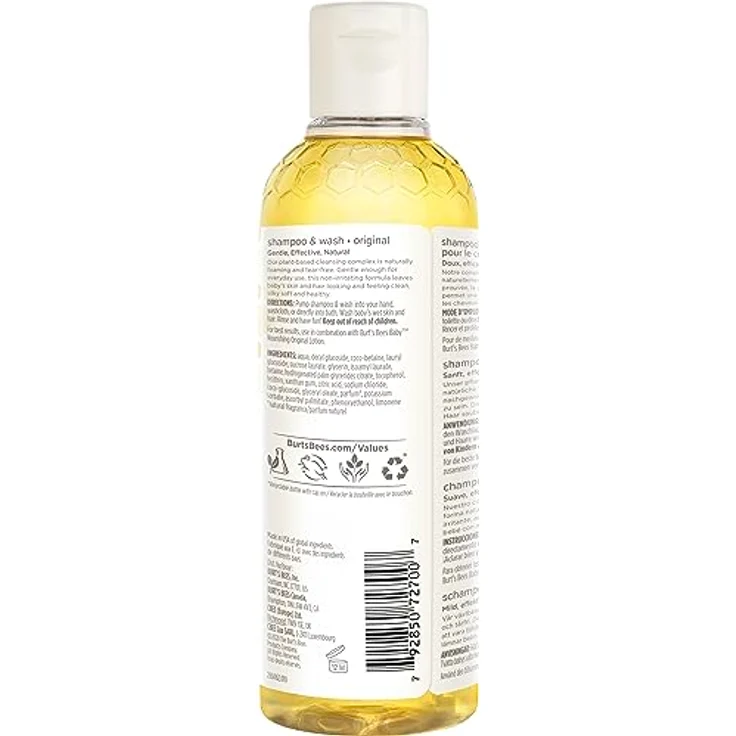 Burt's Bees Baby Shampoo & Waschgel Original Parfümfreie sanfte Babyseife 235 ml – Bild 2