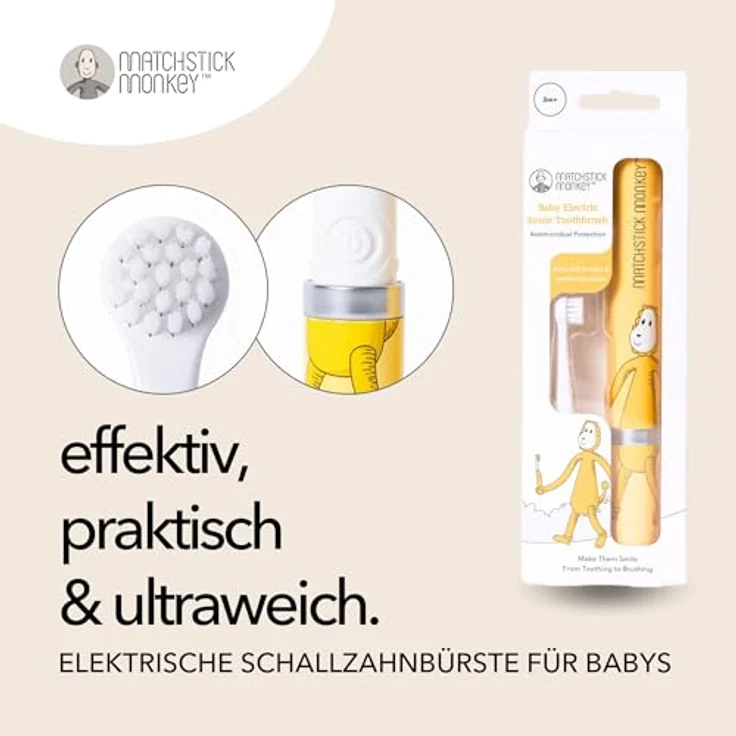 Matchstick Monkey Baby Elektrische Schallzahnbürste - ultraweiche Borsten - 3-36 Monate: Ludo Löwe – Bild 3