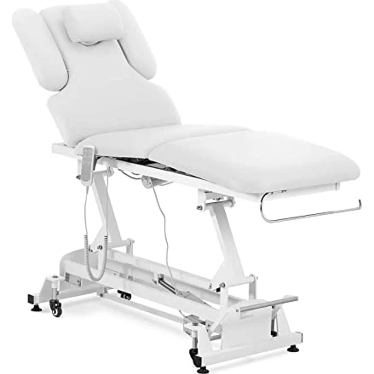 Physa Massageliege elektrisch Massagebank Therapieliege Massagetisch 250 kg Weiß, höhenverstellbar, Neigungswinkel verstellbar, Fernbedienung enthalten – Bild 2