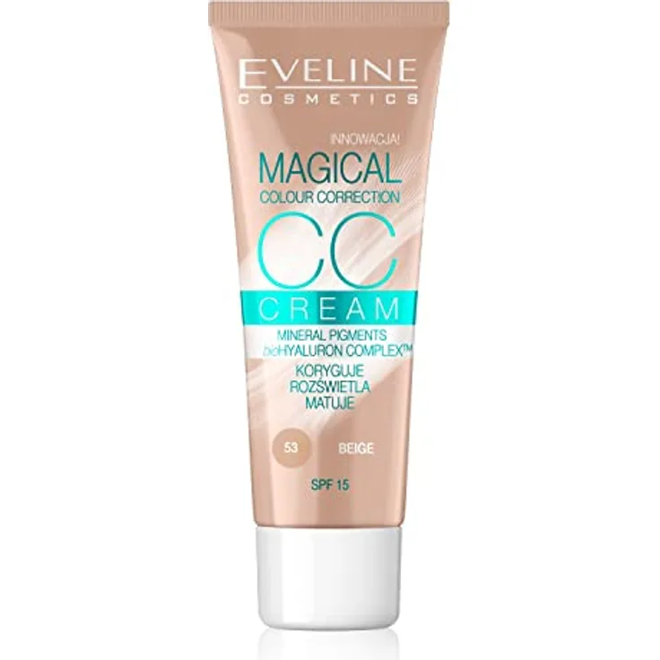 Eveline Cosmetics Magical Colour Correction CC Cream, getönte Tagescreme mit LSF 15, 30 ml, Farbton 53 Beige