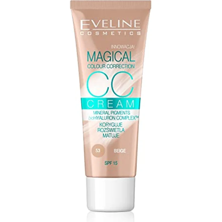 Eveline Cosmetics Magical Colour Correction CC Cream, getönte Tagescreme mit LSF 15, 30 ml, Farbton 53 Beige – Bild 1