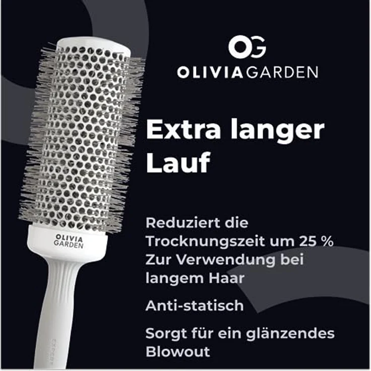 Olivia Garden - Expert Blowout Speed White and Grey Hairbrush - 55 - Preisvergleich – Bild 4