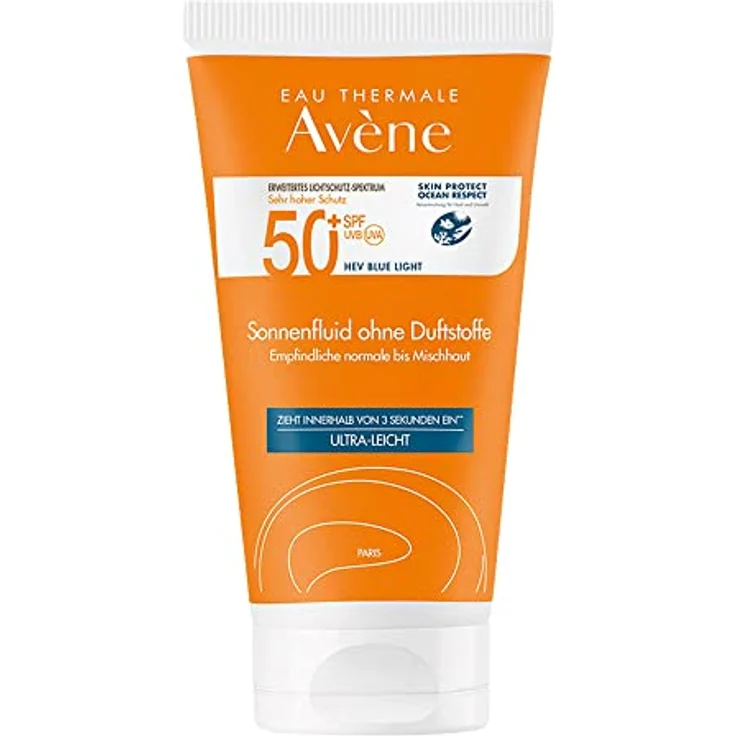 Avene Sonnenfluid SPF 50+ ohne Duftstoffe, 50 ml – Bild 1