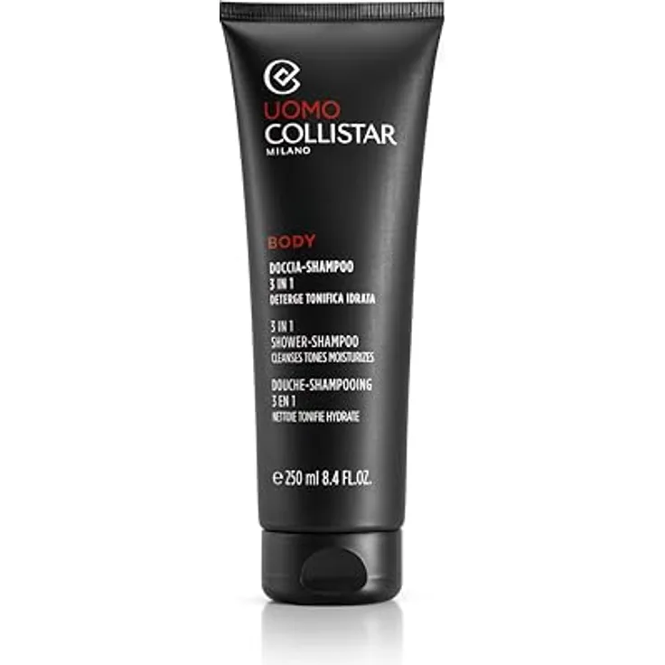 Collistar 3-in-1 Dusch-Shampoo für Herren, Körper und Haare, reinigt, belebt, feuchtigkeitsspendend, 250 ml