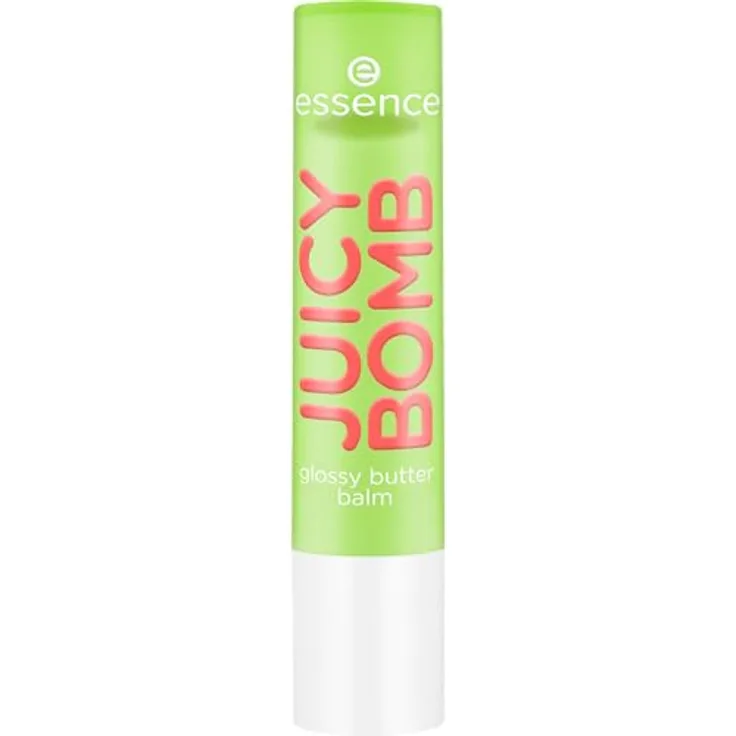 essence JUICY BOMB glossy butter balm, Lippenbalsam Nr. 04, Grün, glänzend, vegan, ohne Parabene, ohne Mikroplastik, 2.5g