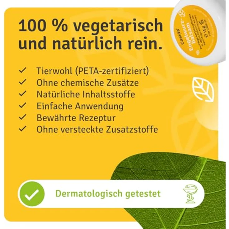 Casida Engelwurzbalsam Baby & Kinder, 15 g, pflanzliche Öle aus biologischem Anbau, dermatologisch getestet, ohne Konservierungsstoffe – Bild 7