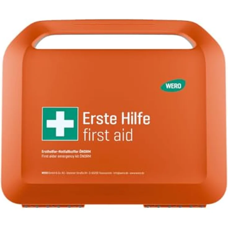 WERO Erste-Hilfe-Koffer Smart Case groß ÖNORM Z 1020, staub- & spritzwassergeschützt mit Farbleitsystem und Wandhalterung – Bild 2