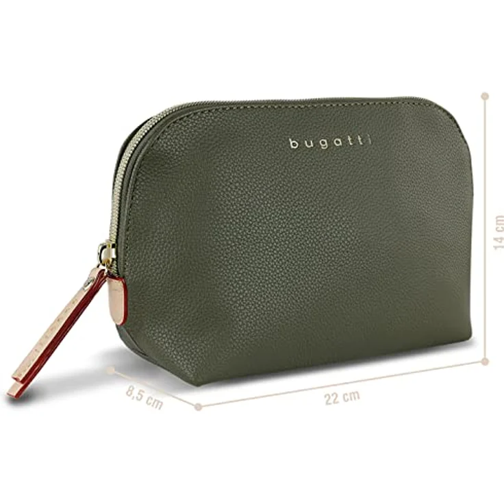 bugatti Ella Kulturbeutel, Kosmetiktasche, Toiletry Bag, Waschtasche, Waschbeutel, Toilettentasche in Olive – Bild 2
