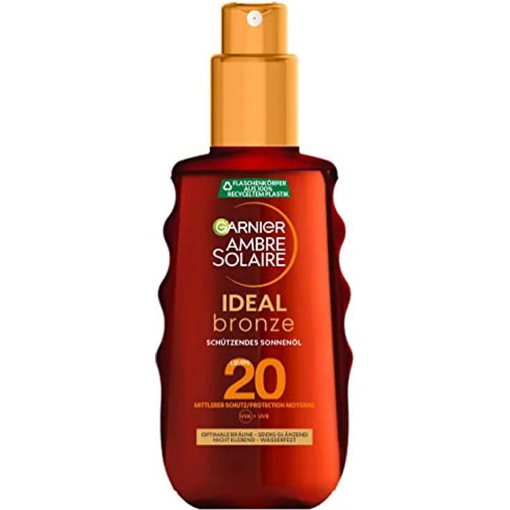 Garnier Sonnenöl mit LSF20, Feuchtigkeitsspendender Sonnenschutz und Bräunungsbeschleuniger, Ambre Solaire Ideal Bronze, 1 x 150 ml – Bild 1
