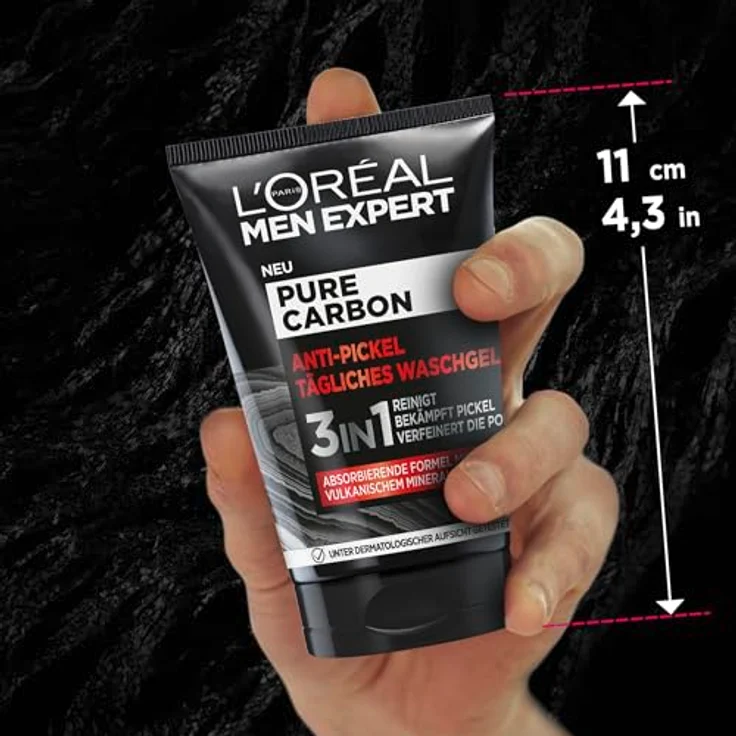 L'Oréal Men Expert Gesichtspflege Pure Carbon Anti-Pickel Tägliches Waschgel Reinigungsgel 100 ml – Bild 7
