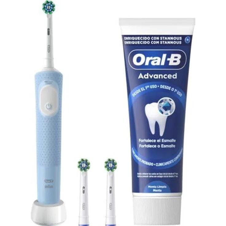 Braun Oral-B Pro Vitality, elektrische Zahnbürste mit 2 Ersatzköpfen und Advance Zahnpasta – Bild 6
