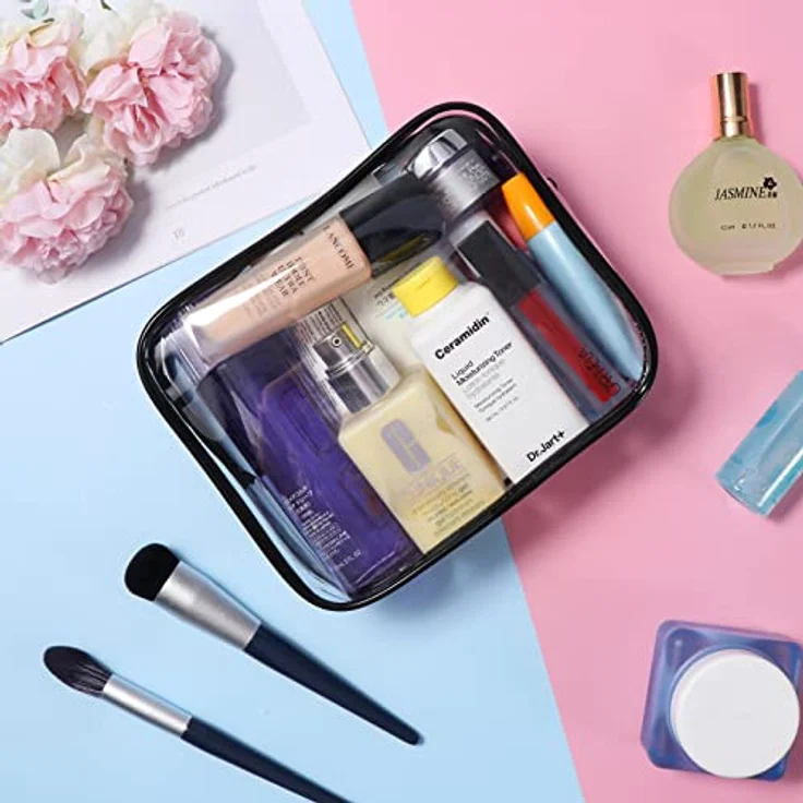 Oderra Kulturbeutel Transparent, 1 Stück Kosmetiktasche, TSA-geprüft Handgepäck Kulturtasche, reisezubehör von Flüssigkeiten Damen & Herren – Bild 3