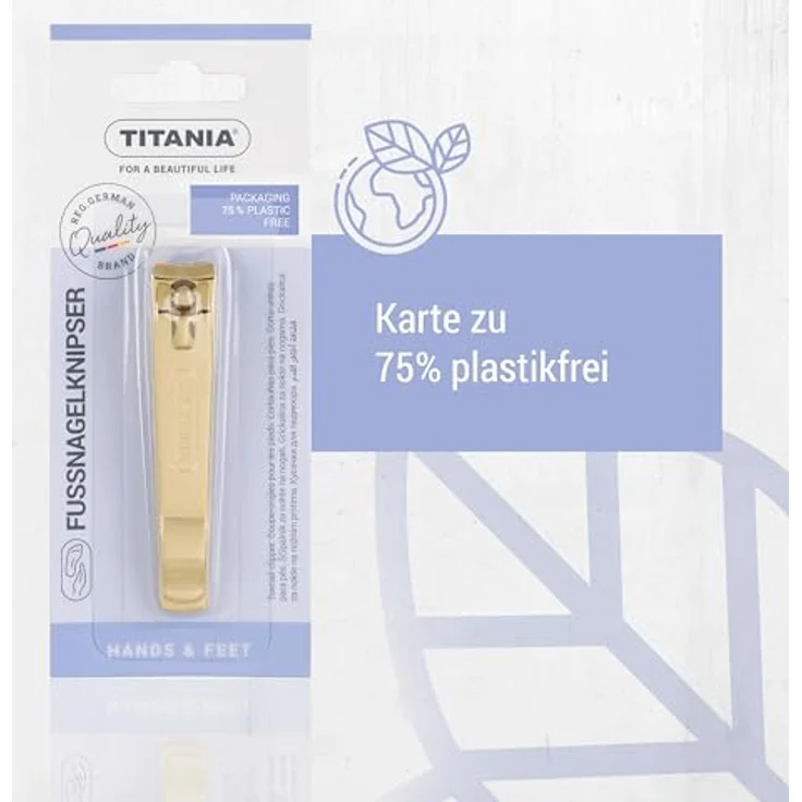 TITANIA Fußnagel Nagelknipser groß, Nagelzwicker für dicke Fußnägel mit integrierter Feile, vergoldet, für Damen & Herren – Bild 5