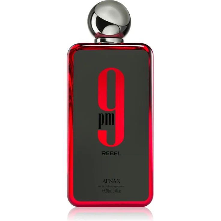 Afnan 9 PM Rebel, Unisex Eau de Parfum, 100 ml, fruchtiger und holziger Duft mit Moschusnote