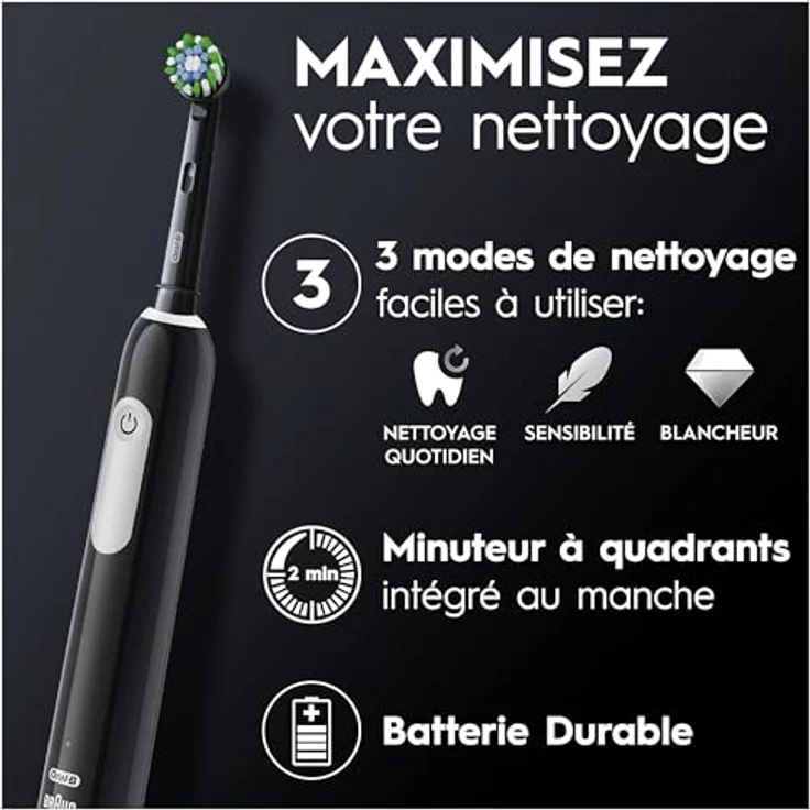 Oral-B Pro Series 1, Elektrische Zahnbürste mit 3D-Reinigungstechnologie und Druckkontrolle, wiederaufladbar – Bild 3
