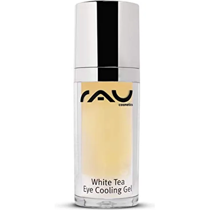 RAU Cosmetics Augencreme gegen Augenringe - White Tea Eye Cooling Gel 30 ml - Gel gegen Augenringe, Tränensäcke & Falten - Augen Lifting Booster für Männer & Frauen - auch für trockene Haut