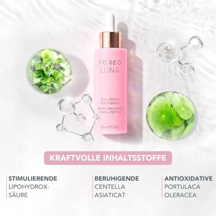 Foreo LUNA Dual-Peptid-Kopfhautserum - Haarwachstumsserum & Kopfhautbehandlung mit Peptidkomplex, Cica & Portulak - Haarserum für Haarwachstum, Behandlung gegen Haarausfall - 60ml – Bild 4