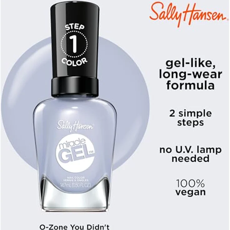Sally Hansen Miracle Gel™ Nagellack, Gel-Lack für Fingernägel, Farbton 582 O-Zone You Didn't, 14,7 ml, kein UV/LED Licht erforderlich – Bild 4